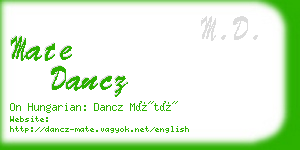 mate dancz business card